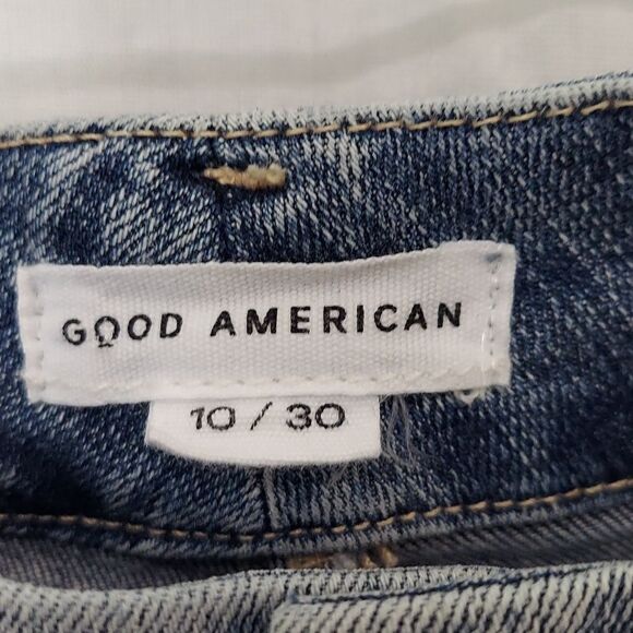 Good American Good Waist Extreme Deep V Distressed Skinny Jeans Sz 30 - Picture 7 of 13